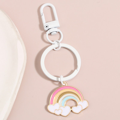 Breloc cu nor curcubeu drăguț Smile Face Breloc emailat Breloc pentru femei, fete, accesoriu pentru geantă, bricolaj, bijuterii lucrate manual, cadouri
