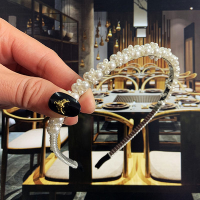 23 стила Симулация на перлени ленти за коса Дамски аксесоари за коса Корейски ръчно изработени лък Цветя Обръчи Лента за глава Сватбени орнаменти 2021 г. Ново