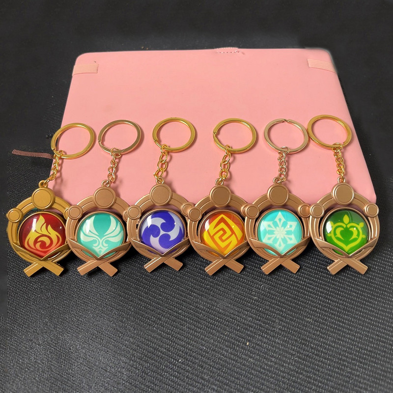 Joc Genshin Impact Vision Lnazuma Ganyu Keqing Wendi Xiao Breloc Luminous 7 Elemente Arme Ochiul lui Dumnezeu Original Toy Breloc