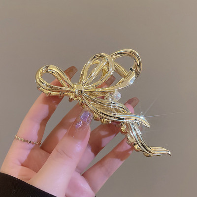 Nou 2022 Agrafă mare de păr cu perle pentru femei, metal, aur, argint, accesorii de păr, bijuterii de păr din Coreea, agrafe mari, gheare