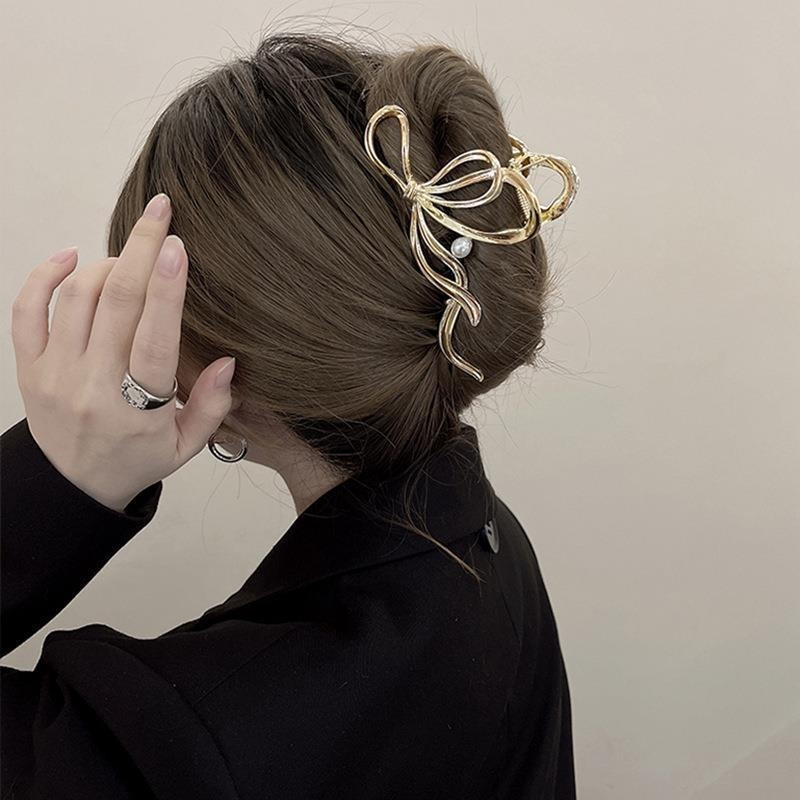 Nou 2022 Agrafă mare de păr cu perle pentru femei, metal, aur, argint, accesorii de păr, bijuterii de păr din Coreea, agrafe mari, gheare