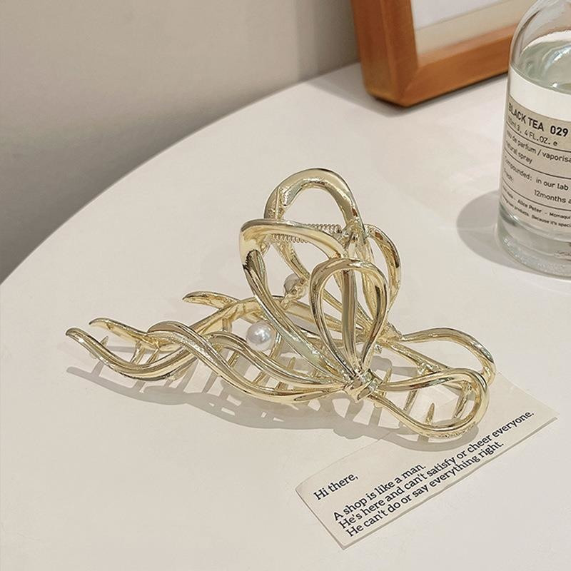 Nou 2022 Agrafă mare de păr cu perle pentru femei, metal, aur, argint, accesorii de păr, bijuterii de păr din Coreea, agrafe mari, gheare