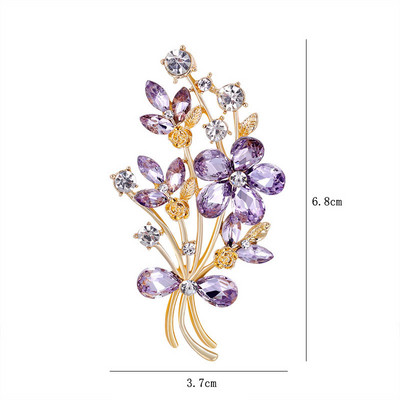 Búzafül virág kristály brossok csokor új női melltű ékszer kiegészítők ajándék broche De Flores