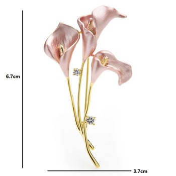 Wuli&baby New Enamel Lily Flower Καρφίτσες Γυναικείες 3χρωμες Γαμήλιες δεξιώσεις Καρφίτσες καρφίτσας γραφείου Δώρα