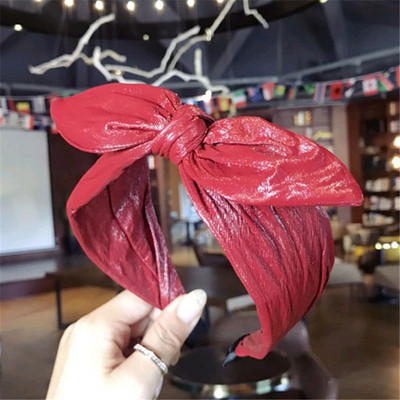 Bentite din piele PU Accesorii pentru păr pentru femei Moda de vară Fată Cercete late Bentite coreeane cu papillon Tiara Accesorii Mujer