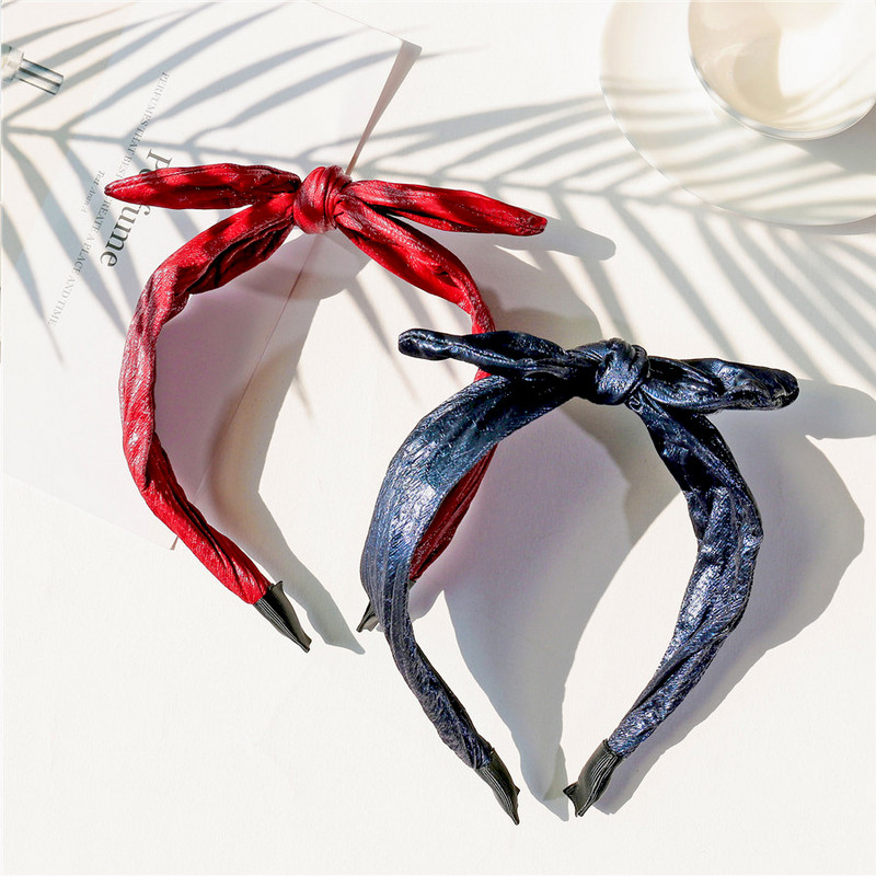 Bentite din piele PU Accesorii pentru păr pentru femei Moda de vară Fată Cercete late Bentite coreeane cu papillon Tiara Accesorii Mujer