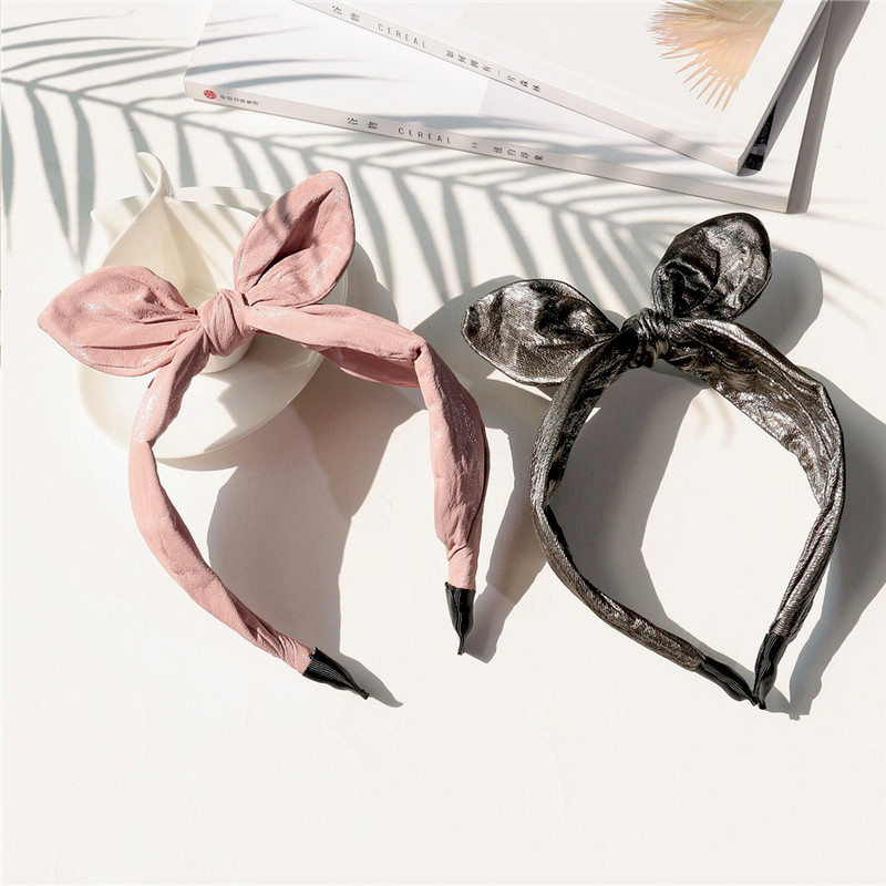 Bentite din piele PU Accesorii pentru păr pentru femei Moda de vară Fată Cercete late Bentite coreeane cu papillon Tiara Accesorii Mujer