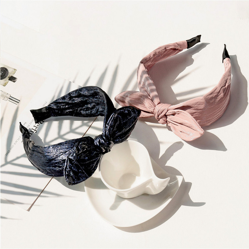 Bentite din piele PU Accesorii pentru păr pentru femei Moda de vară Fată Cercete late Bentite coreeane cu papillon Tiara Accesorii Mujer