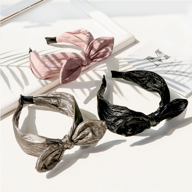 Bentite din piele PU Accesorii pentru păr pentru femei Moda de vară Fată Cercete late Bentite coreeane cu papillon Tiara Accesorii Mujer