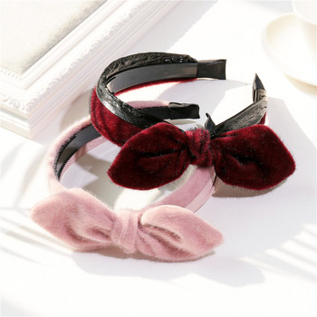 Velvet Hairbands Γυναικείες κρίκοι Tiara για κορίτσι Χαριτωμένα αξεσουάρ για τα μαλλιά Κορεατικά μεγάλα δόντια Bowknot χτενάκια κοσμήματα πάρτι χονδρικής