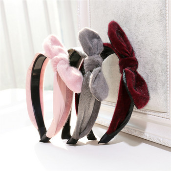 Velvet Hairbands Γυναικείες κρίκοι Tiara για κορίτσι Χαριτωμένα αξεσουάρ για τα μαλλιά Κορεατικά μεγάλα δόντια Bowknot χτενάκια κοσμήματα πάρτι χονδρικής