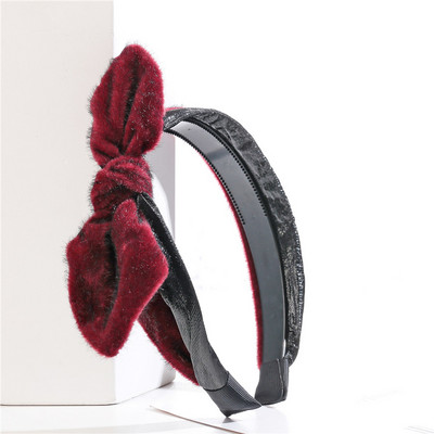 Benzile de păr din catifea Cercete de diademă pentru femei pentru fete Accesorii de păr drăguțe Coreeană cu fundă mare dinți Benzi de pieptene Bijuterii pentru petrecere cu ridicata