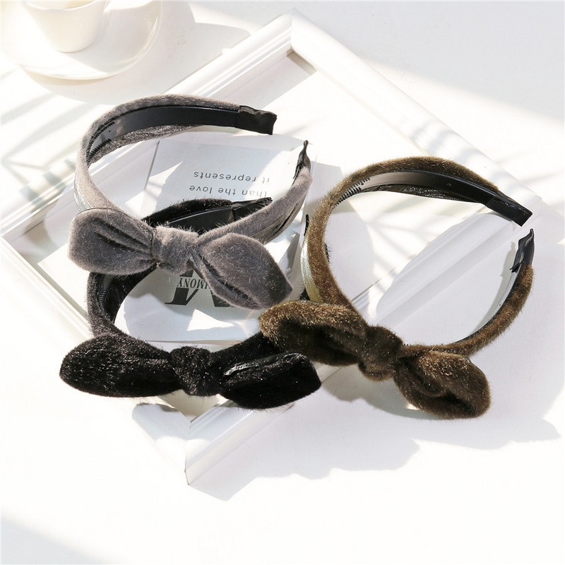 Benzile de păr din catifea Cercete de diademă pentru femei pentru fete Accesorii de păr drăguțe Coreeană cu fundă mare dinți Benzi de pieptene Bijuterii pentru petrecere cu ridicata