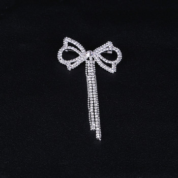 Dmari Luxury Jewelry Rhinestone Καρφίτσες με φούντα με μακριά κλωστή Κορεάτικη καρφίτσα πέτο παπιγιόν για γυναικεία αξεσουάρ ενδυμάτων