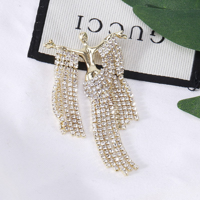 Dmari Luxury Jewelry Rhinestone Καρφίτσες με φούντα με μακριά κλωστή Κορεάτικη καρφίτσα πέτο παπιγιόν για γυναικεία αξεσουάρ ενδυμάτων