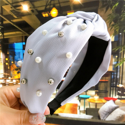 11 stiluri de bentite de păr imitație perle pentru femei din catifea coreeană cu lunetă lată din țesătură satinată bentite încrucișate accesorii pentru păr 2020