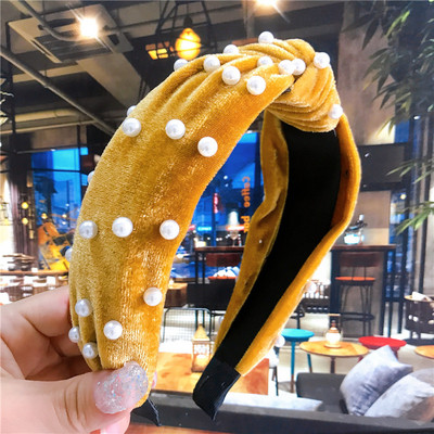 11 stiluri de bentite de păr imitație perle pentru femei din catifea coreeană cu lunetă lată din țesătură satinată bentite încrucișate accesorii pentru păr 2020