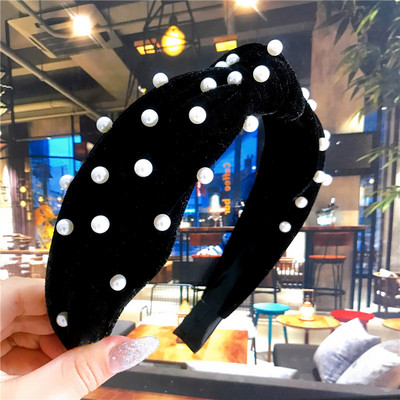 11 stiluri de bentite de păr imitație perle pentru femei din catifea coreeană cu lunetă lată din țesătură satinată bentite încrucișate accesorii pentru păr 2020