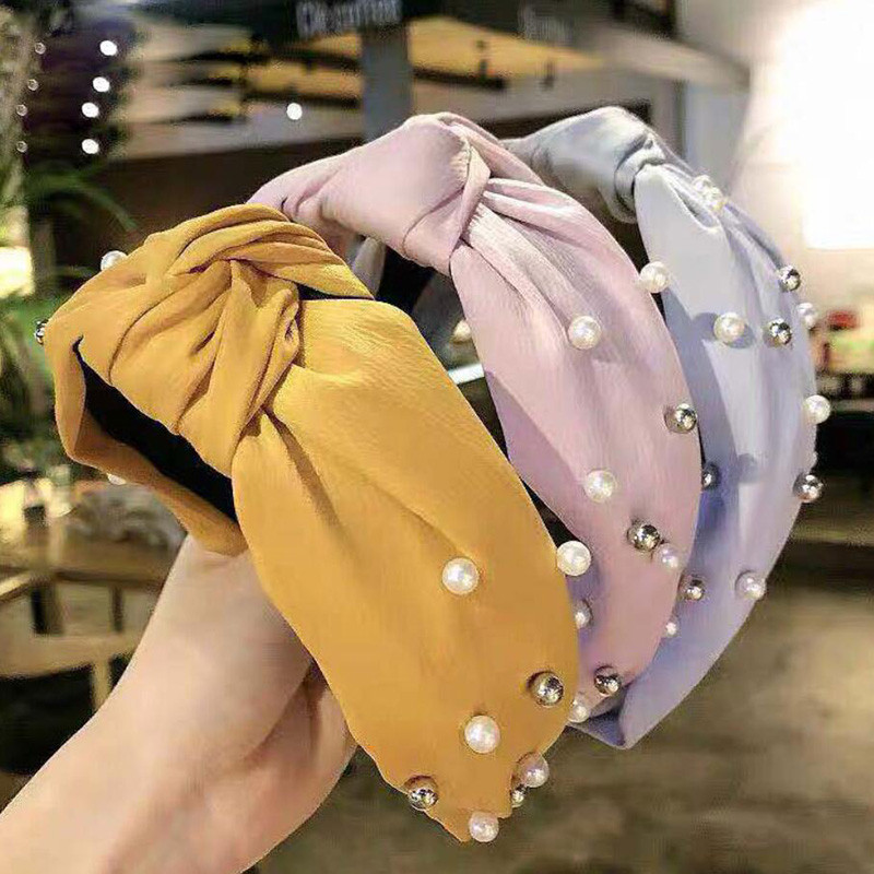 11 stiluri de bentite de păr imitație perle pentru femei din catifea coreeană cu lunetă lată din țesătură satinată bentite încrucișate accesorii pentru păr 2020