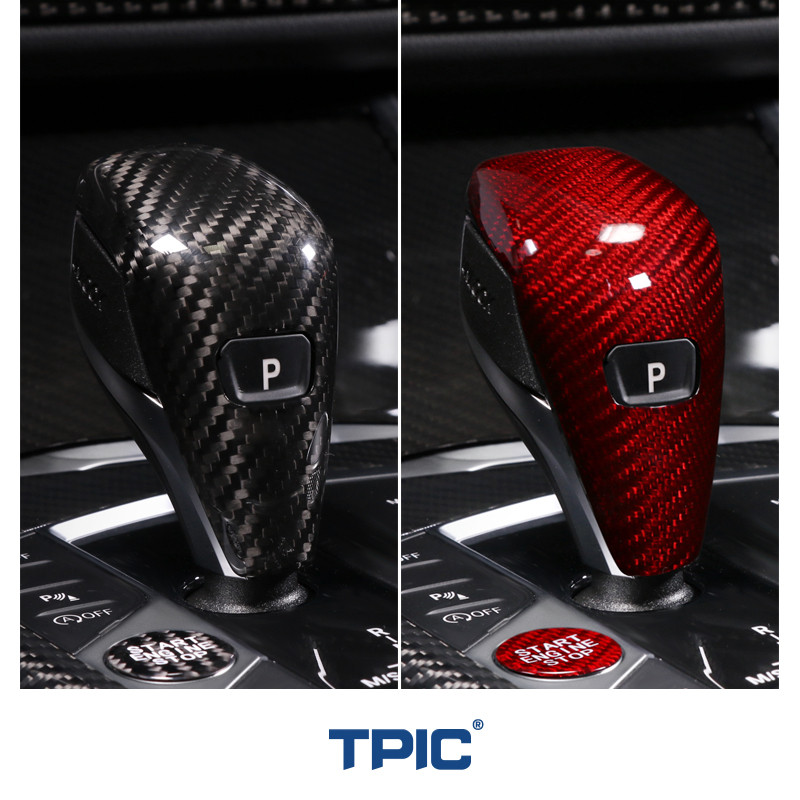 Fibră de carbon TPIC pentru BMW G20 G23 G28 325i 320i 3 Seria mașină buton schimbător de viteze capac ornamente autocolant decorativ Accesorii auto
