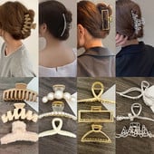 56Styles Koreai Fém Arany Ezüst Női Hajkapcsok Gyöngyök Hajtűk Hajkiegészítők Geometrikus Rák Hajcsat Női Barrette