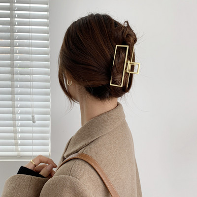 56Styles Koreai Fém Arany Ezüst Női Hajkapcsok Gyöngyök Hajtűk Hajkiegészítők Geometrikus Rák Hajcsat Női Barrette