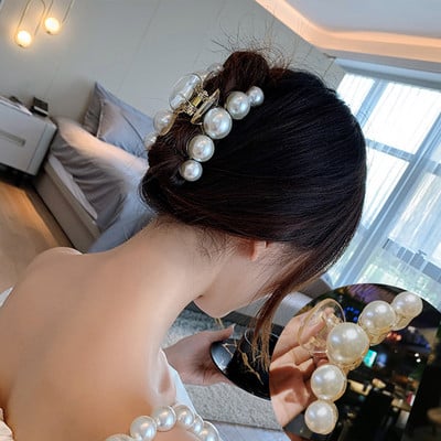 56Styles Koreai Fém Arany Ezüst Női Hajkapcsok Gyöngyök Hajtűk Hajkiegészítők Geometrikus Rák Hajcsat Női Barrette
