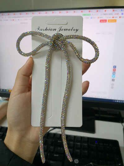 HUANZHI 2020 UUS Korea INS Isiksuse liialdus Läikiv tsirkoonist vibu kleit pross naistele Tüdrukutele Kaelus Aksessuaarid Ehted