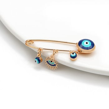 Lucky Eye Μπλε Τουρκικό Evil Eye καρφίτσα καρφίτσα για γυναίκες Άνδρες που ρίχνουν λάδι λουλούδι στέμμα αστέρι Hamsa Hand Charm Fashion Jewelry BD52