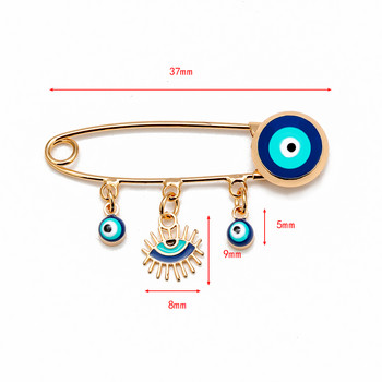 Lucky Eye Μπλε Τουρκικό Evil Eye καρφίτσα καρφίτσα για γυναίκες Άνδρες που ρίχνουν λάδι λουλούδι στέμμα αστέρι Hamsa Hand Charm Fashion Jewelry BD52