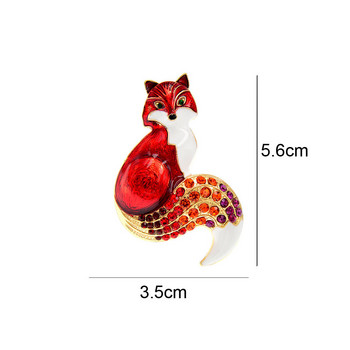 CINDY XIANG New Arrival Rhinestone Fox Καρφίτσες για Γυναικείες Καρφίτσα Ζώο με σμάλτο 6 Χρώματα Διαθέσιμα Κόσμημα Παλτό χειμερινό σχέδιο