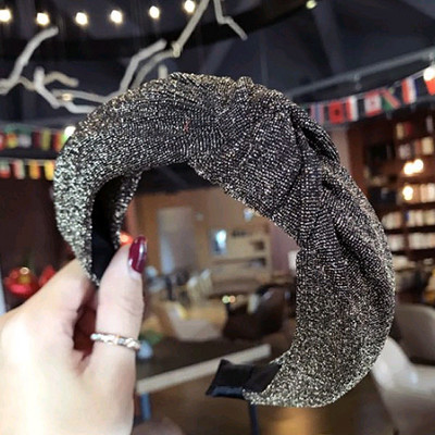 Benzi de păr înnodate din piele pentru femei Accesorii de păr la modă, țesătură lată bronzată, turban, cerc, diademă punk, bijuterii pentru cap pentru femei