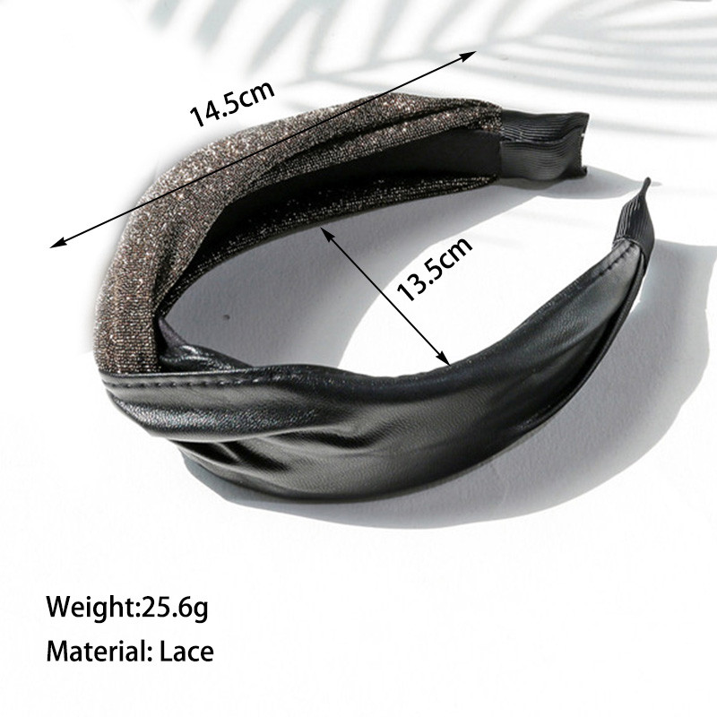 Benzi de păr înnodate din piele pentru femei Accesorii de păr la modă, țesătură lată bronzată, turban, cerc, diademă punk, bijuterii pentru cap pentru femei