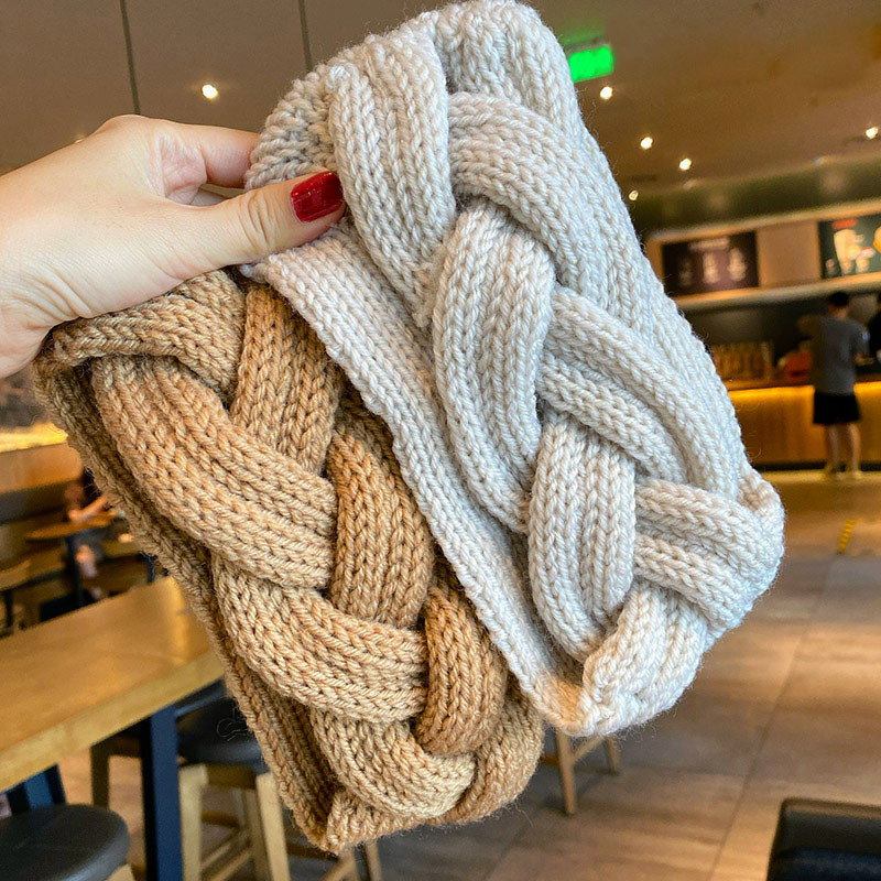 Nou 2020 bentite pentru femei, iarnă, benzi largi, turban de lână tricotat în cruce, accesorii pentru păr la modă, bandane sportive pentru fete, accesorii pentru cap