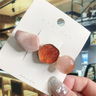 4/5/6 бр. Комплект щипки за коса Голяма морска звезда Симулирана перла Акрилна шнола Аксесоари за коса за жени Геометрични момичета Фиби Бижута