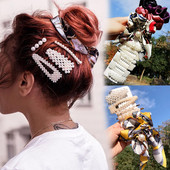 Noua simulare de perle ace de păr Clip pentru femei Set de accesorii de păr Fashion Scrunchies Holder Barrettes Bentite Fete Ornamente
