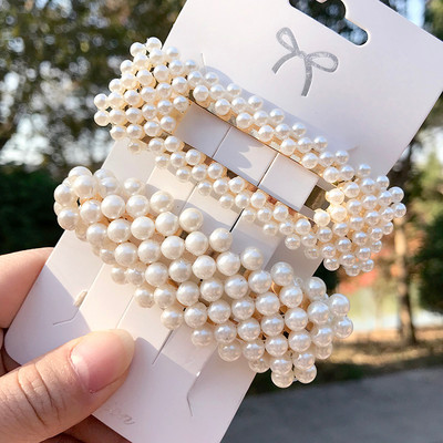 Noua simulare de perle ace de păr Clip pentru femei Set de accesorii de păr Fashion Scrunchies Holder Barrettes Bentite Fete Ornamente
