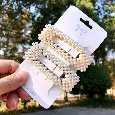 Noua simulare de perle ace de păr Clip pentru femei Set de accesorii de păr Fashion Scrunchies Holder Barrettes Bentite Fete Ornamente