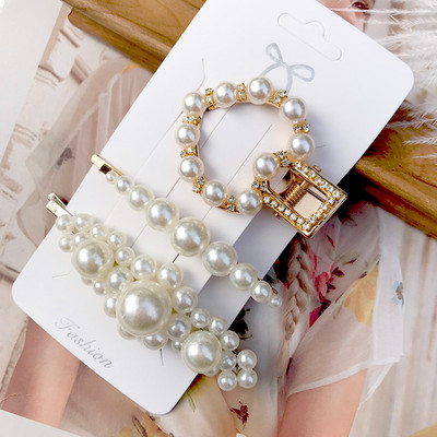 Noua simulare de perle ace de păr Clip pentru femei Set de accesorii de păr Fashion Scrunchies Holder Barrettes Bentite Fete Ornamente