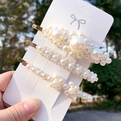 Noua simulare de perle ace de păr Clip pentru femei Set de accesorii de păr Fashion Scrunchies Holder Barrettes Bentite Fete Ornamente