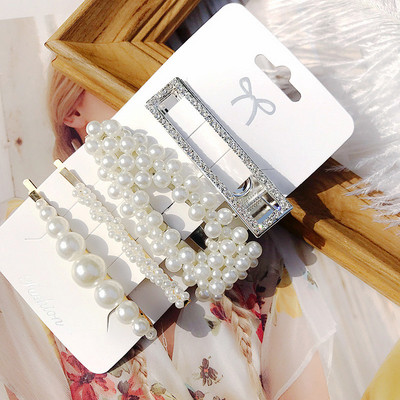 Noua simulare de perle ace de păr Clip pentru femei Set de accesorii de păr Fashion Scrunchies Holder Barrettes Bentite Fete Ornamente