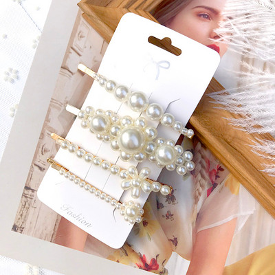 Noua simulare de perle ace de păr Clip pentru femei Set de accesorii de păr Fashion Scrunchies Holder Barrettes Bentite Fete Ornamente