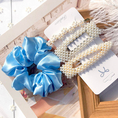 Noua simulare de perle ace de păr Clip pentru femei Set de accesorii de păr Fashion Scrunchies Holder Barrettes Bentite Fete Ornamente