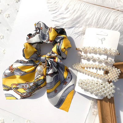 Noua simulare de perle ace de păr Clip pentru femei Set de accesorii de păr Fashion Scrunchies Holder Barrettes Bentite Fete Ornamente