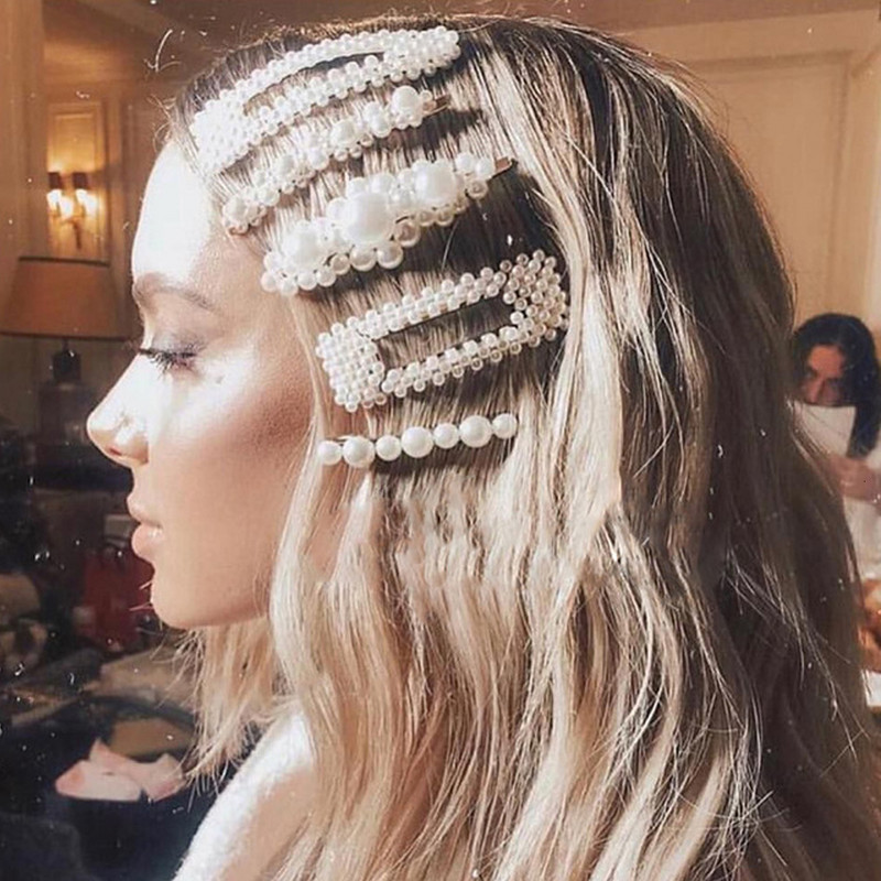 Noua simulare de perle ace de păr Clip pentru femei Set de accesorii de păr Fashion Scrunchies Holder Barrettes Bentite Fete Ornamente