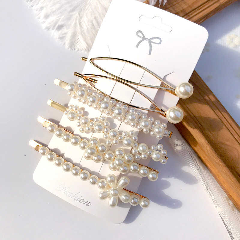 Noua simulare de perle ace de păr Clip pentru femei Set de accesorii de păr Fashion Scrunchies Holder Barrettes Bentite Fete Ornamente