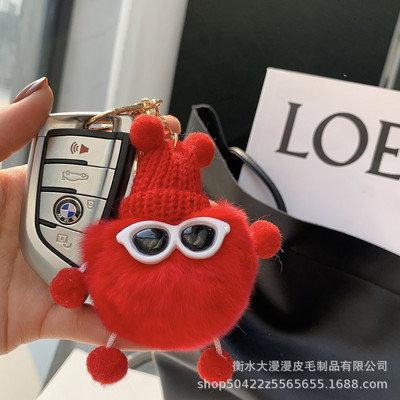 14 cm armas Pluff Bunny võtmehoidja Rex Küüliku karusnahast võtmehoidjad Naistele Kotid Mänguasjad Nukk Kohev Pom Pom Armas pomponist võtmehoidja