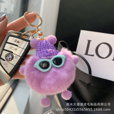 14 cm armas Pluff Bunny võtmehoidja Rex Küüliku karusnahast võtmehoidjad Naistele Kotid Mänguasjad Nukk Kohev Pom Pom Armas pomponist võtmehoidja