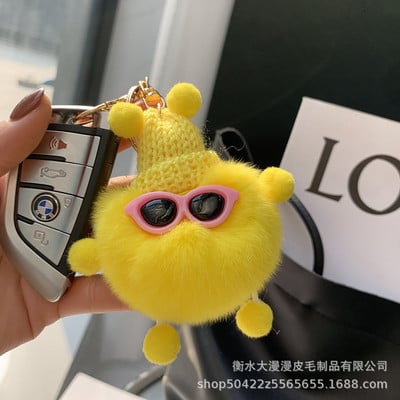 14 cm armas Pluff Bunny võtmehoidja Rex Küüliku karusnahast võtmehoidjad Naistele Kotid Mänguasjad Nukk Kohev Pom Pom Armas pomponist võtmehoidja