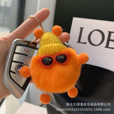 14 cm armas Pluff Bunny võtmehoidja Rex Küüliku karusnahast võtmehoidjad Naistele Kotid Mänguasjad Nukk Kohev Pom Pom Armas pomponist võtmehoidja